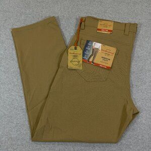 Weatherproof Vintage Mens Momentum Utility Pants 36x30 Khaki Slim Stretch NWT